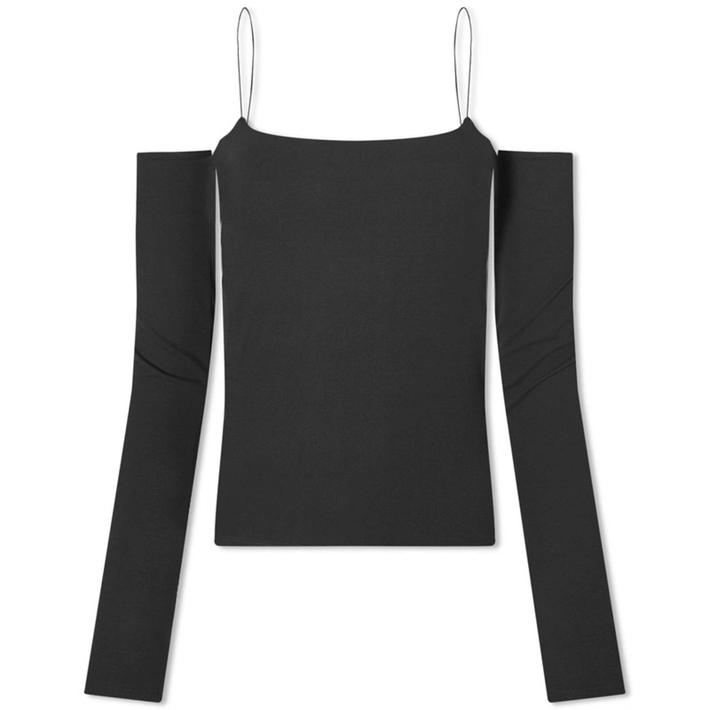 Joah Brown Off-the-Shoulder Long Sleeve Top – Sueded Onyx – S/M - Picture 2 of 6